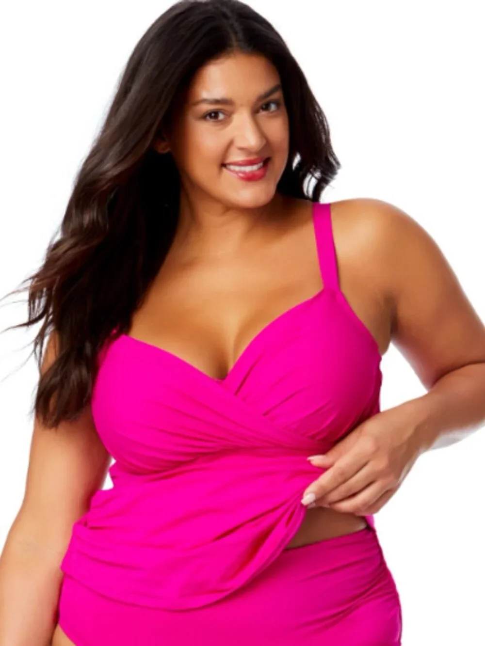 Anne Cole Women's Plus Size Swim Tankini Purple Size 16W 11886